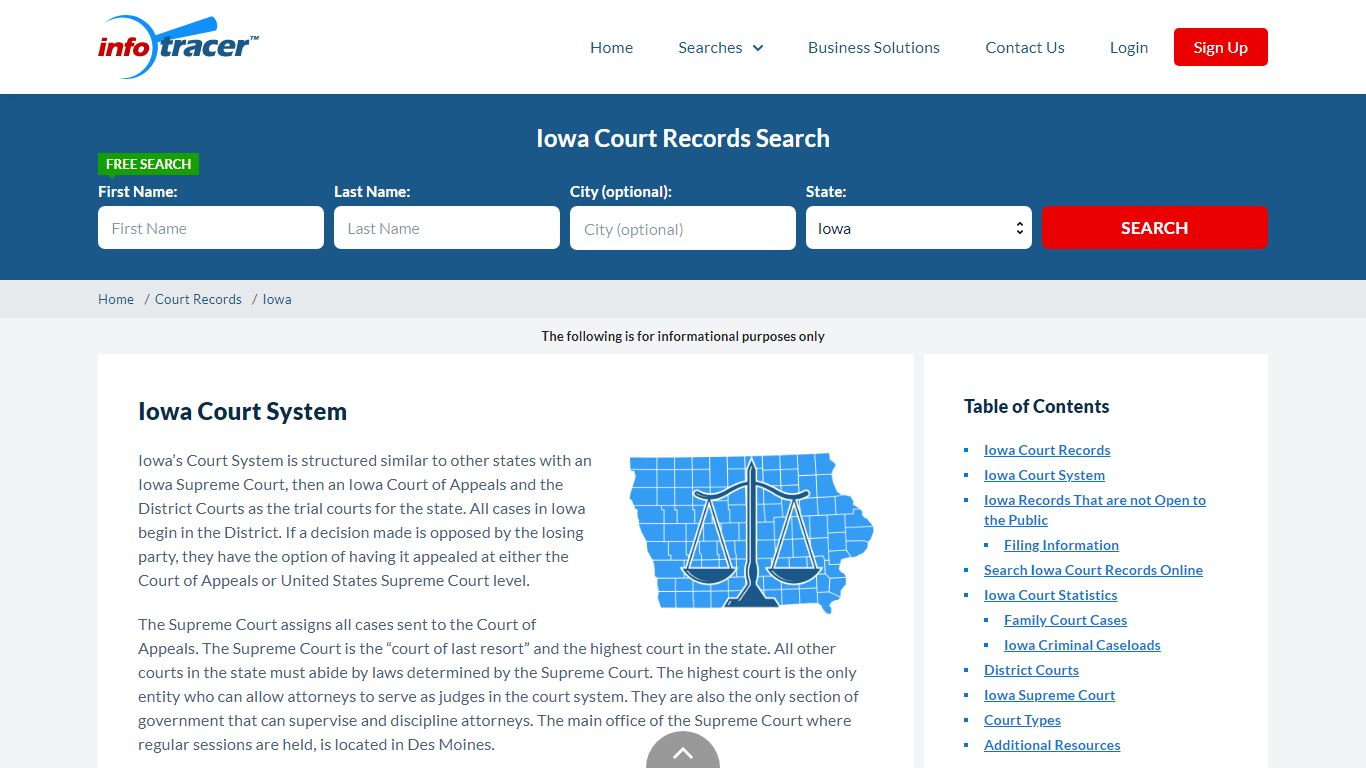 Search Iowa Court Records By Name Online - InfoTracer