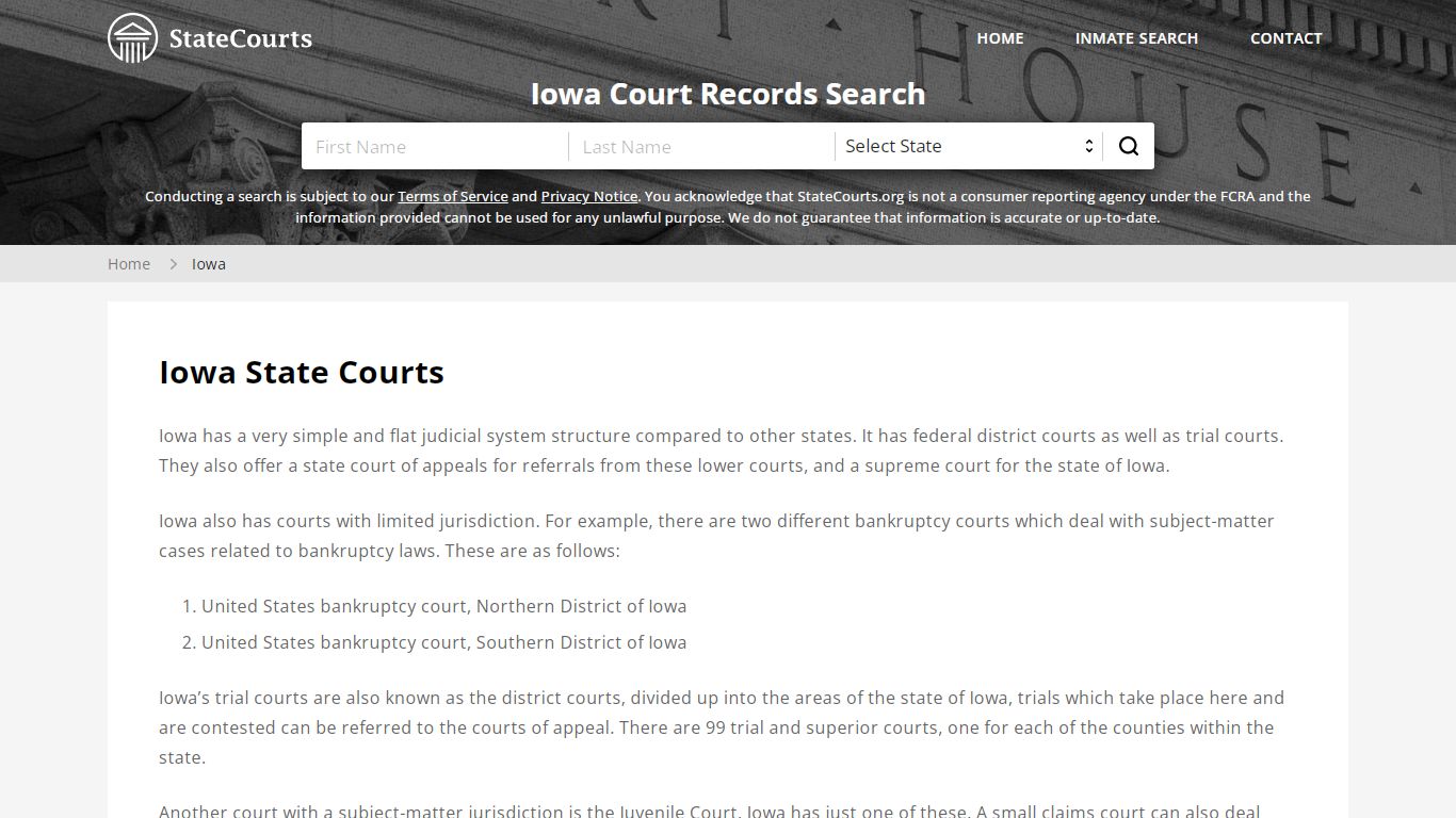 Iowa Court Records - IA State Courts